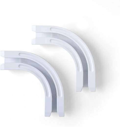 90° Curved Connectors for Track Curtains Ceiling Mount/Wall Mount, Ceiling Track for Curtains, Room Divider Curtains Tracks?White 2PCS?....