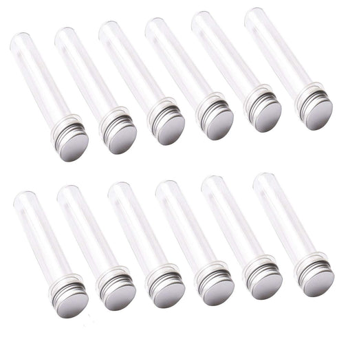 Test Tubes 25x140mm(40ml), Clear Plastic Tubes with Screw Caps for Science Experiment Party Decoration Christmas Birthday Gifts Candy Storage...