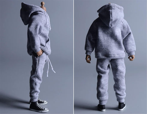 1/12 Scale Male Clothes,Men's Hoodie Pants Trousers Clothing for 6inch Male Action Figure Body Doll (Gray Color)...