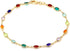 Gem Stone King 10 Inch Multi-Color Crystal and Gold Plated Brass Anklet Bracelet for Women...