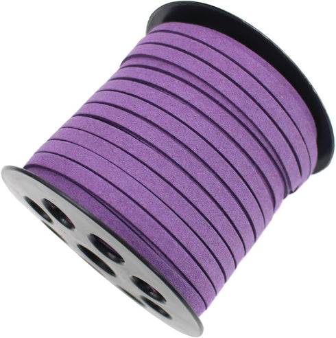 Purple Faux Leather Cord for Jewerly Making 5mm 40 Yards Suede Cord Necklace String Thin Leather Lace Velvet Lace Craft Cord for Bracelet-Choker-D...