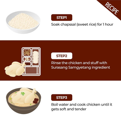 Surasang Samgyetang Herb Kit, Korean Ginseng Chicken Soup Ingredients, 3.17 Ounce, Pack of 2...