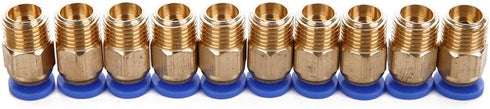 Eowpower 10 Pcs PC4-M10 Pneumatic Air Straight Quick Fitting 4mm thread M10 One touch hose Connector...