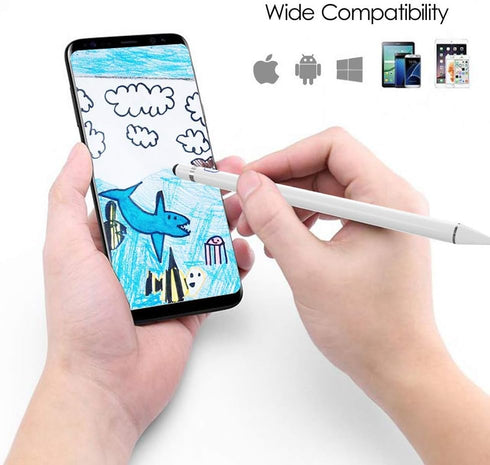 KECOW Replacement Magnetic Caps Active iPhone Stylus Pen, 2 Mesh Tip Caps (White)...