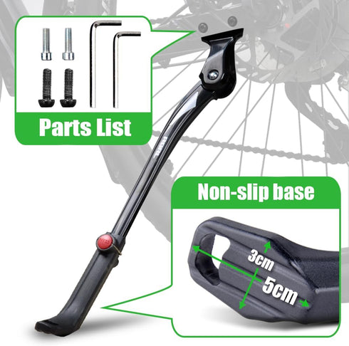 RBRL Bike Kickstand 40mm Hole Spacing, Bike Stand Aluminium Alloy Adjustable Bicycle Kickstand, Rear Side Bicycle Kick Stand for 24''-29'' Mountai...
