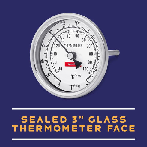 CONCORD 3" Stainless Steel Thermometer for Home Brewing (4" Stem)...