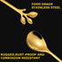 Long Handle Iced Tea Spoons Set of 6, Comicfs 7.6" Ice Cream Spoon, Creative Gold Leaf Cocktail Stirring Spoons, Premium Food Grade Stainless Stee...