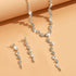 Unicra Silver Bride Necklace Earrings Set Rhinestone Bridal Wedding Jewelry Sets Prom Costume Jewelry Set Party Choker Necklace for Women and Brid...