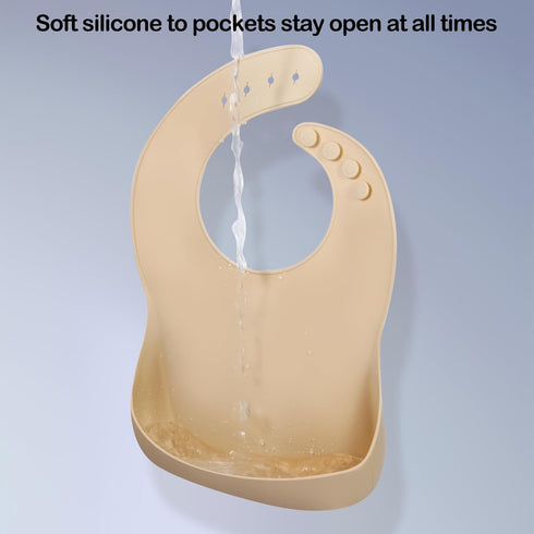Silicone Baby Bibs for Boys Girls, 3 Pack Soft Adjustable Silicone Bibs for Babies Toddlers, BPA Free, Waterproof Bibs for Baby Eating Essentials ...