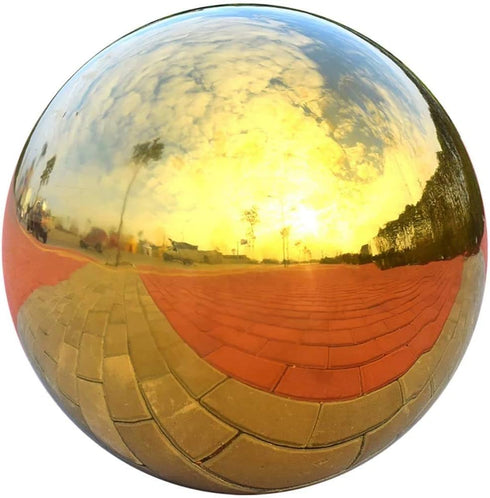 Gazing Ball, Stainless Steel Garden Mirror Globe, Polished Ornament Sphere, Hollow Floating Reflective Hemisphere, for Home Outdoor Pond Housewarm...