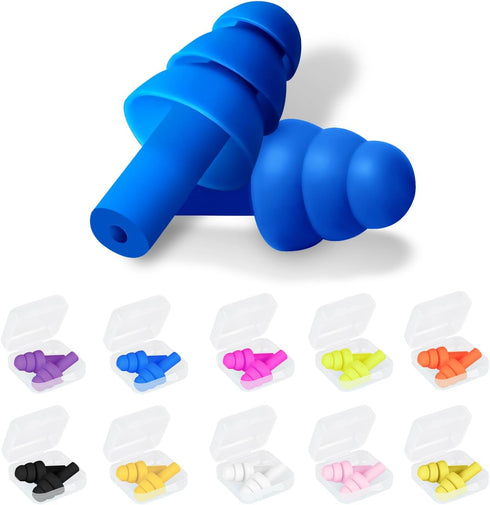 Ear Plugs for Sleeping Noise Cancelling, Reusable Silicone Sound Blocking Earplugs, Waterproof Noise Reduction Ear Plugs for Shooting, Swimming, C...