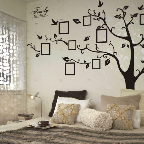 Large Family Tree Wall Deccor for Living Room, DIY Black Photo Frame Wall Decor Sticker Decal Art Décor for Living Room Home Decor(Black Tree)...