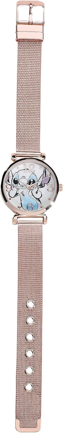 Accutime Women's Disney Lilo & Stitch Blue Gradient Analog Quartz Wrist Watch with Small Face, Gold Accents for Women, Adult (Model: LAS8004AZ)...