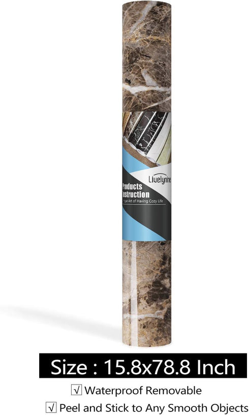 Livelynine Self Adhesive Wallpaper for Kitchen Counter Top Covers Marble Contact Paper Peel and Stick Countertops Waterproof Furniture Table Stick...