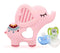 Soft Pink Elephant Teether Toy for Babies 0-6/6-12 Months Silicone Chew Teething Toy,2pcs Baby Pacifier for Gift...