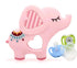Soft Pink Elephant Teether Toy for Babies 0-6/6-12 Months Silicone Chew Teething Toy,2pcs Baby Pacifier for Gift...