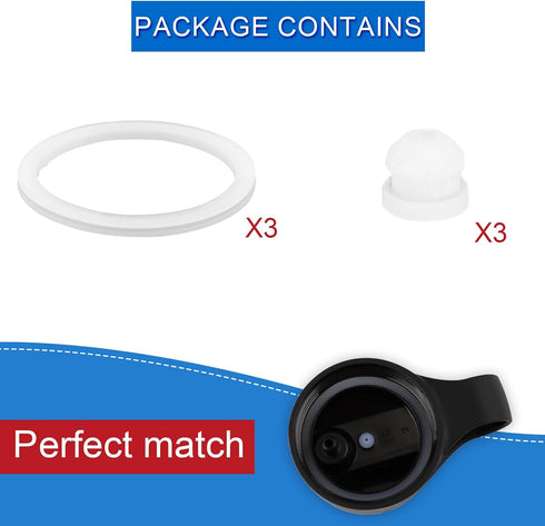 6pcs Water Bottle Gasket Replacement for DRINCO 14/18/22/32/40/64oz, Silicone Straw Lid Seal Gaskets & Vent Hole Gaskets Stainless Steel Water Bot...