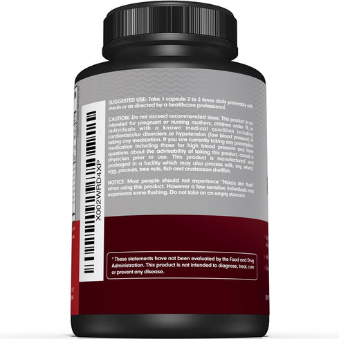 Premium Blood Pressure Support Supplement For Cardiovascular & Heart Health with Garlic, Hawthorn & Hibiscus - 90 Capsules...