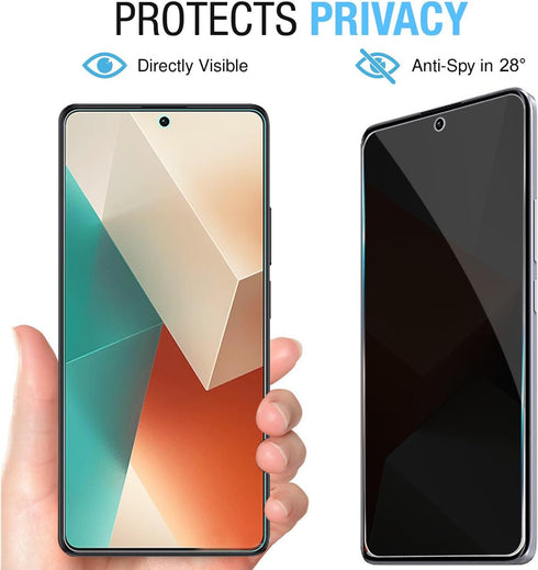 [2+2pack For Xiaomi Redmi Note 13 Pro+ Flexible Privacy Screen Protector(Not Tempered Glass) and Camera Lens Screen Protector,Anti-Spy Flexible TP...