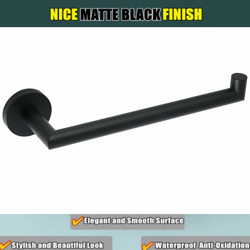 Alise Hand Towel Holder Towel Ring for Bathroom Lavatory,Black Towel Bar Towel Hanger Wall Mount SUS304 Stainless Steel Towel Rack,Matte Black Fin...