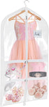Univivi Clear PVC Dance Costume Bags Garment Bag 40 Inch for Dance Competitions, with 4 Medium Clear Zipper Pockets and 1 Large Back Zippered Pock...