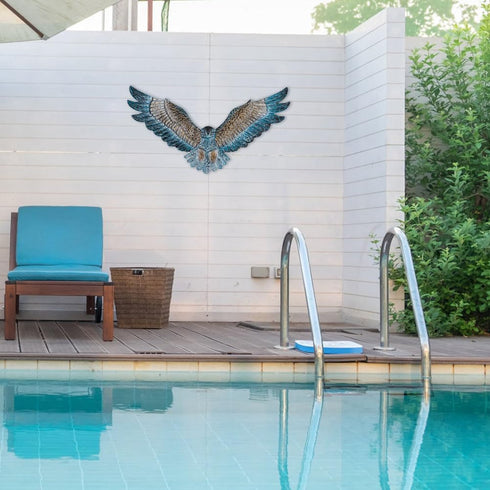 Metal Wall Art Owl Eagle Wall Decor Metal Bird Outdoor Wall Decor Modern Hanging Wall Sculpture for Garden Fence Patio Porch Living Room Bedroom (...