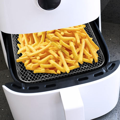 8" Air Fryer Rack for Air Fryer, Stainless Steel Three-Layer Air Flow Rack with Rus-tproof Oil Brush Food Clip,Air Fryer Accessories Fit all 5.8QT...