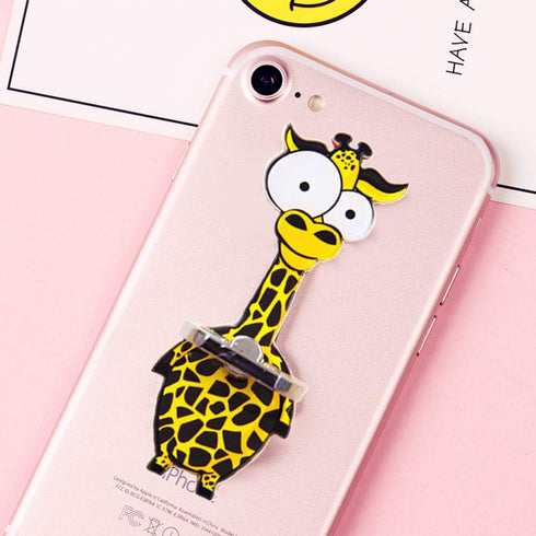 ZOSTLAND 3PCS Funny Zebra Elephant Giraffe Phone Ring Universal 360°Adjustable Case Finger Grip Stand Holder Desk Stent Mount Hook Compatible with...
