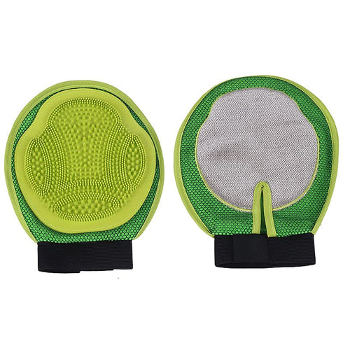 Pet Bath Dual Use Brush Double Side Hair Removing Rubber Pet Grooming Brush Pet Grooming Gloves Silicone Massage Hair Remover Cleaning Brush Glove...