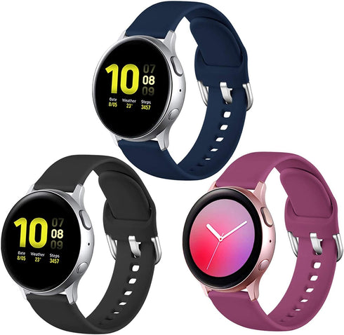 Lerobo Bands Compatible with Samsung Galaxy Watch Active/Active 2 44mm 40mm/Galaxy Watch 3 41mm/Galaxy Watch 42mm, 20mm Soft Silicone Sport Strap ...