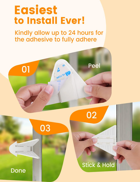 4PACK Sliding Glass Door Lock, Baby Proofing Window Door Locks Security Bar, Baby Child Safety Products Kits Locks, Slide Window Locks for Kids Pa...