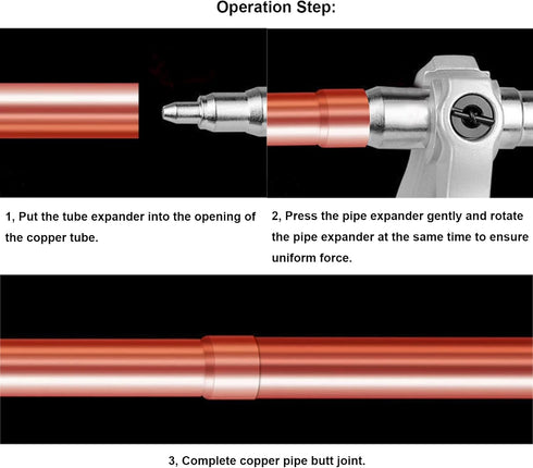 Copper Tube Swaging Tool Refrigeration Pipe Expander Tool for Air Conditioner Install Maintain 1/4 to 7/8 Inch...