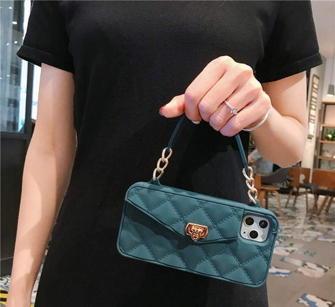 UnnFiko Wallet Case Compatible with iPhone 11 Pro, Cute Light Luxury Bag Design, Purse Flip Card Pouch Cover Soft Silicone Case with Handstrap Lon...