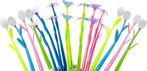 YYaaloa 20PCS Color Changing Rose Flower Pens Novely Fun Gel Ink Pen Bulk for Birthday Party Favors School Classroom Office Girls Presents (20pcs ...