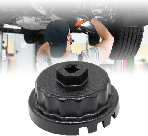 Oil Filter Wrench, Heavy Duty Oil Filter Cap Removal Socket Tool for 2.5-5.7L Engine Compatible with Highlander, Camry with 64.5mm Cartridge Style...
