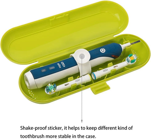 Plastic Electric Toothbrush Travel Case for Oral-B Pro Series, 2 packs (Blue&Green)...