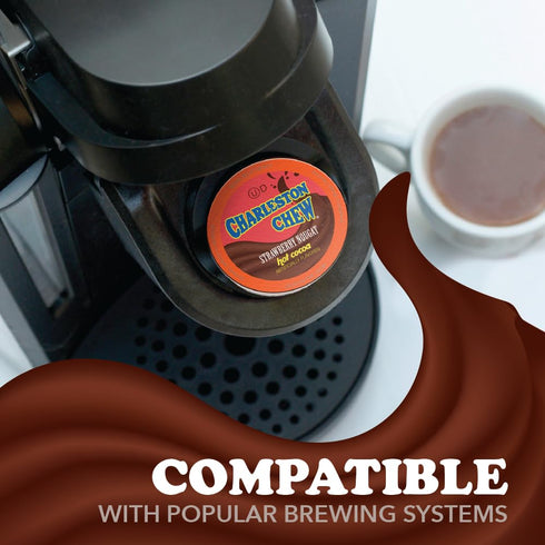 Charleston Chew Strawberry Hot Cocoa Pods, Compatible with Keurig K-Cup Brewers, 12 Count - Sweet Strawberry and Chocolate Nougat Blend...