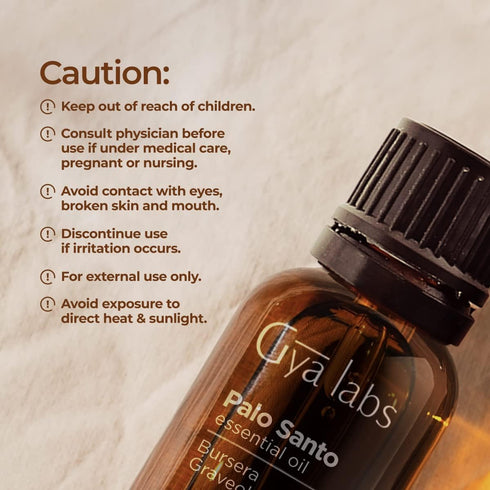 Gya Labs Palo Santo Essential Oil for Diffuser - Essential Oil Palo Santo Oil for Skin, Perfume, Candles, Spray - Bath & Candle Making - Subtly Sw...