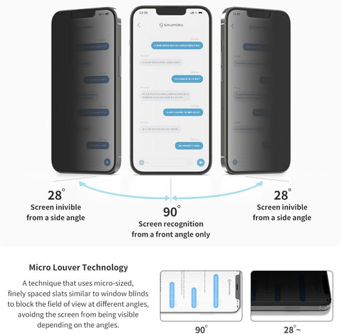 Sinjimoru iPhone 15 Series Self-Healing Privacy Screen Protector, Anti-Spy Cell Phone Privacy Screen TPU Film for iPhone 15/15 Pro. Full Cover Pri...