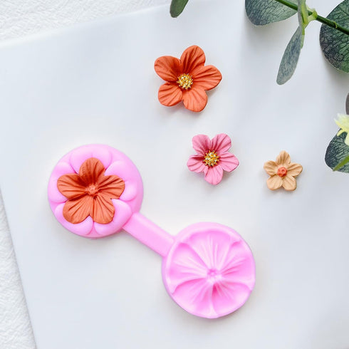 Keoker Flower Petal Clay Cutters - Polymer Clay Cutters for Earrings Making, 4 Shapes with Polymer Clay Petal Press Mold, Clay Cutters for Polymer...