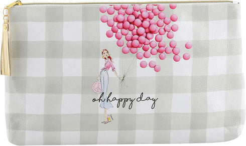 Creative Brands Lili + Delilah Oil Cloth Bag, 16" L x 9.5" H x 2" D, Oh Happy Day...