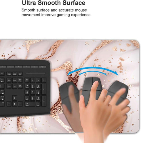 Rose Gold Marble Mouse Pad for Women and Girls Gaming XL Large Mousepad Cute Desk Mat Long Extended Big Keyboard Pads Table Accessories for Gaming...