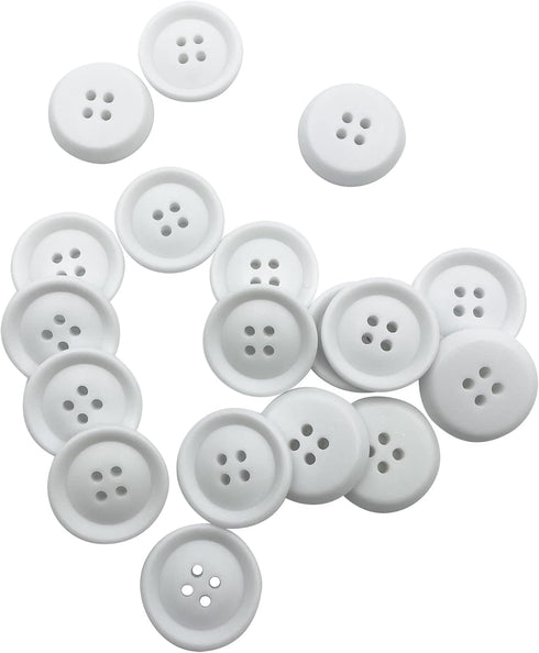 20PCS 30mm White Buttons Large Resin Buttons SORTUMOLA for DIY Sewing Tailor Crafts Coats Clothes PT1225...