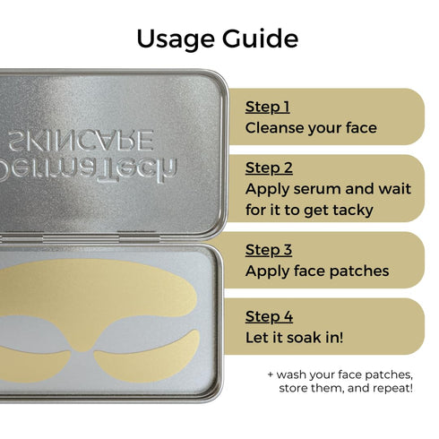 Reusable Silicone Face Patches Set | Eco-Friendly Forehead Wrinkle Patches with Tin Case | 100% Silicone Reusable Facial Patches | Forehead Wrinkl...