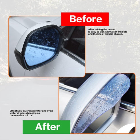 2 Packs Car Side Mirror Rain Visor,Car Rear View Side Mirror Rain Eyebrow,Universal Car Rear View Mirror Rain Cover,Carbon Fiber Eyebrow Side Mirr...