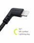 Zeskit MFi Certified Lightning to USB C Cable Right Angle 10cm Braided...