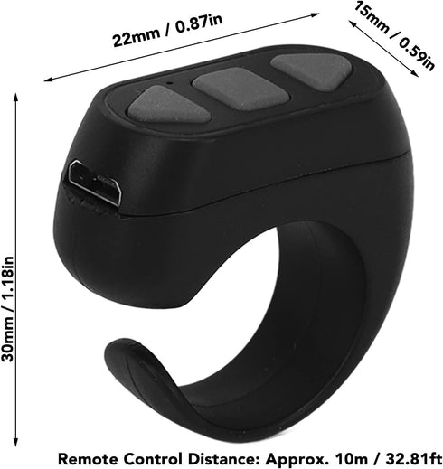 App Page Turner, Bluetooth Remote Control Page Turner Cell Phone Camera Video Recording Shutter Selfie , Scrolling Ring Clicker for Tiktok Reading...
