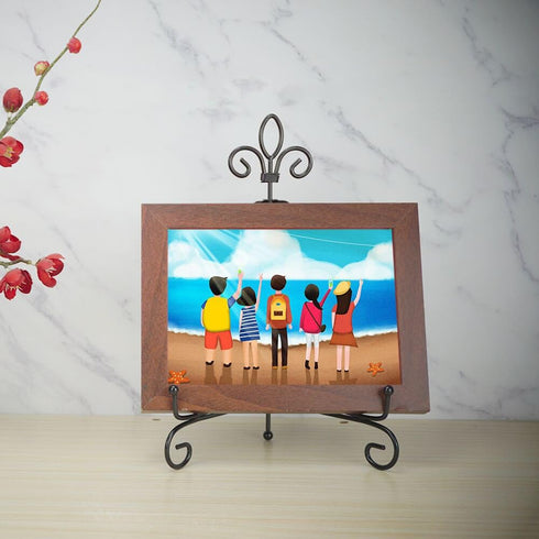LIONWEI LIONWELI Large Iron 10 inch plate stand Holder Picture Frame stand Easel Display stand Black...