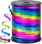 500 Yards 3/16" Rainbow Curling Ribbon, Shiny Balloon String for Gift Wrapping, Metallic Curly Ribbon 1 Roll Laser Balloon Ribbon for Birthday Wed...
