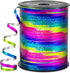 500 Yards 3/16" Rainbow Curling Ribbon, Shiny Balloon String for Gift Wrapping, Metallic Curly Ribbon 1 Roll Laser Balloon Ribbon for Birthday Wed...